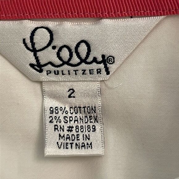 Lilly Pulitzer White Button Up Blouse Shirt Womens Size 2 Classic Preppy - Picture 2 of 8